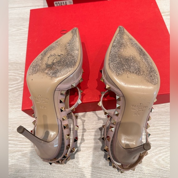 Valentino Garavani Nude Rockstud Leather Caged Pump Size 36.5 - Picture 6 of 9